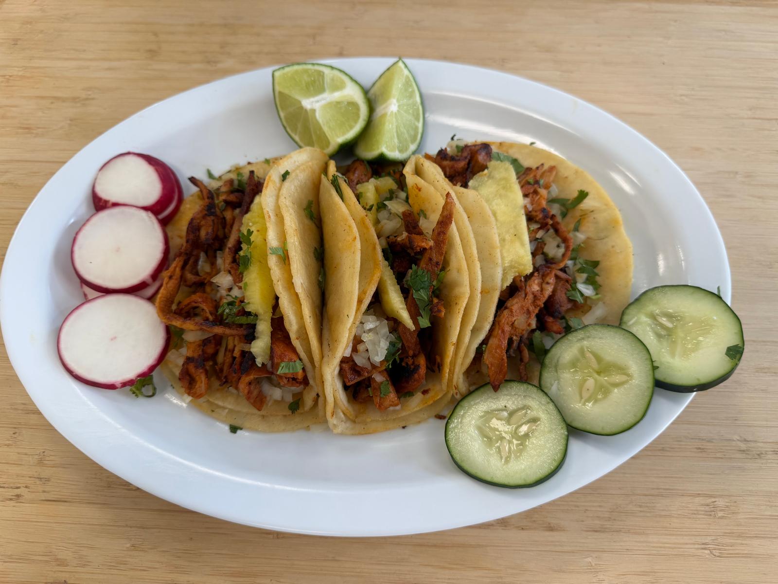Tacos al pastor catering trays from Don Paco for Long Island events